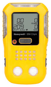 BW Technologies BWC4-Y-N By Honeywell, BW Clip4 - O2, LEL, H2S, CO, Gas Detector Yellow 