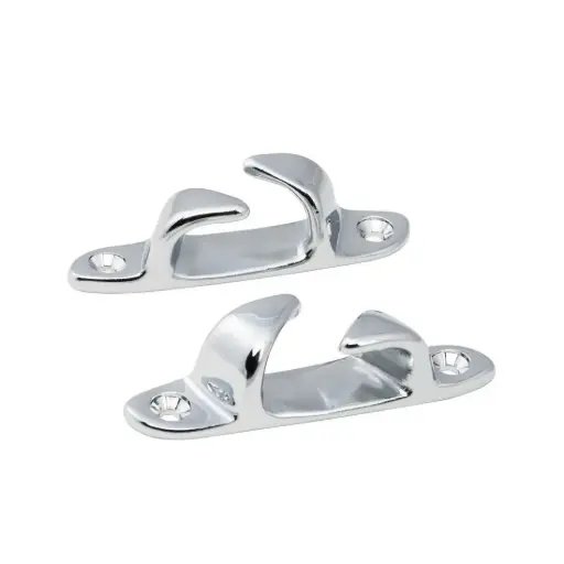 [#888400] Whitecap Chrome Plated Brass Skene Bow Chocks