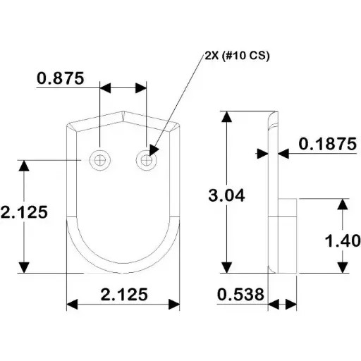[#988953] TACO Rub Rail End Cap - F90-0001BKN-1