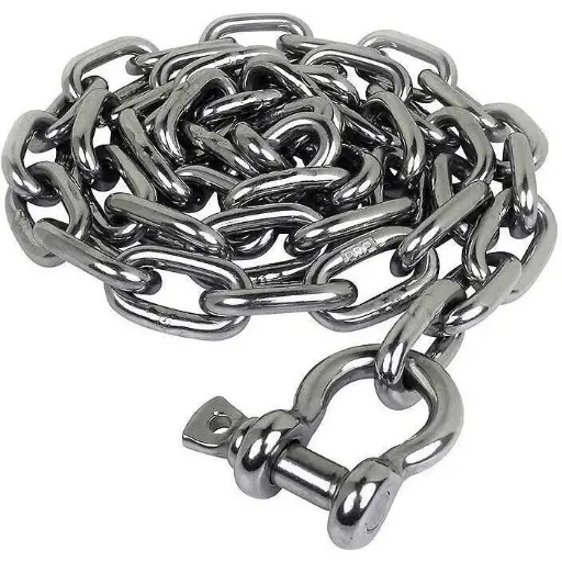 [#1429985] Seachoice Stainless Steel Anchor Lead Chain with Shackle